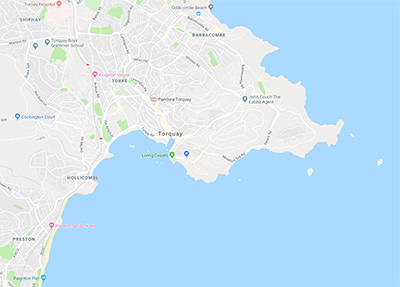 Torquay on a map